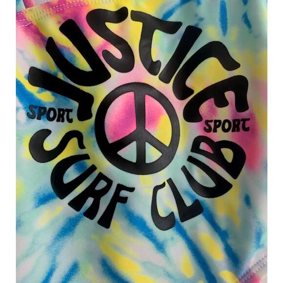 Justice Girls One Piece Cross Shoulder Cut Out Swimsuit - Size - 7/8 - Picture 3 of 4